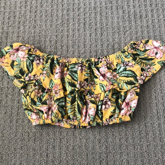 off shoulder flora crop top - Picture 1 of 1